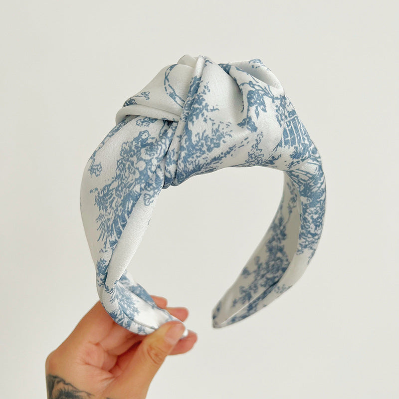 Diadema anudada con estampado de tela al por mayor